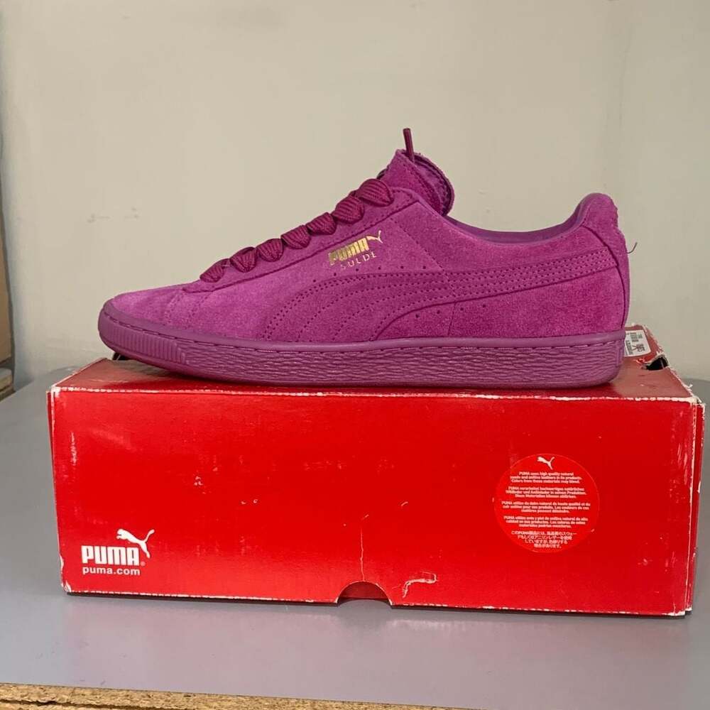 Puma Suede Classic Mono Gold Byzantium Purple Sneakers